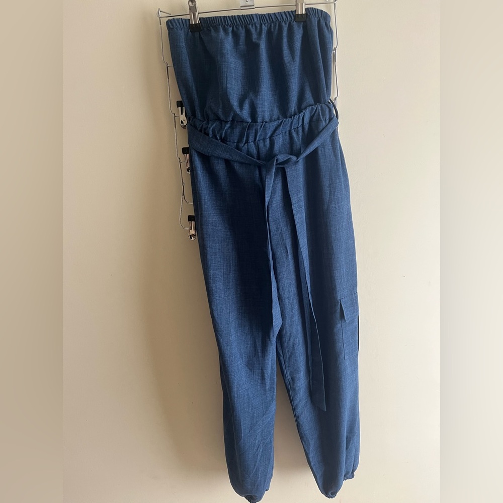 Stylish Blue Jumpsuit with Belt